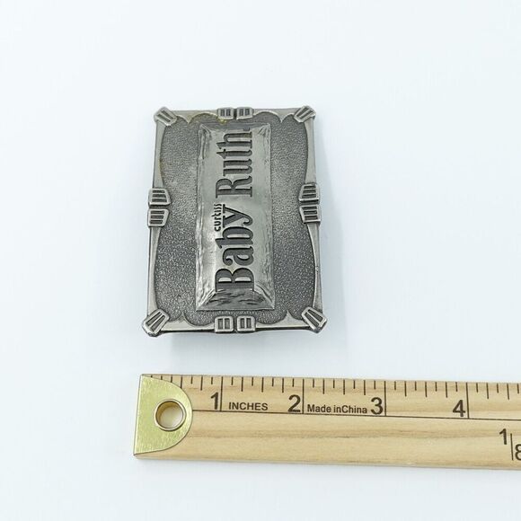 Vintage Curtis Baby Ruth Belt Buckle Lewis Buckles Chicago Silver Tone Candy Bar - Picture 9 of 9